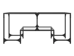 Mesa de centro superficie de vidrio acero 98,5x50x45 cm