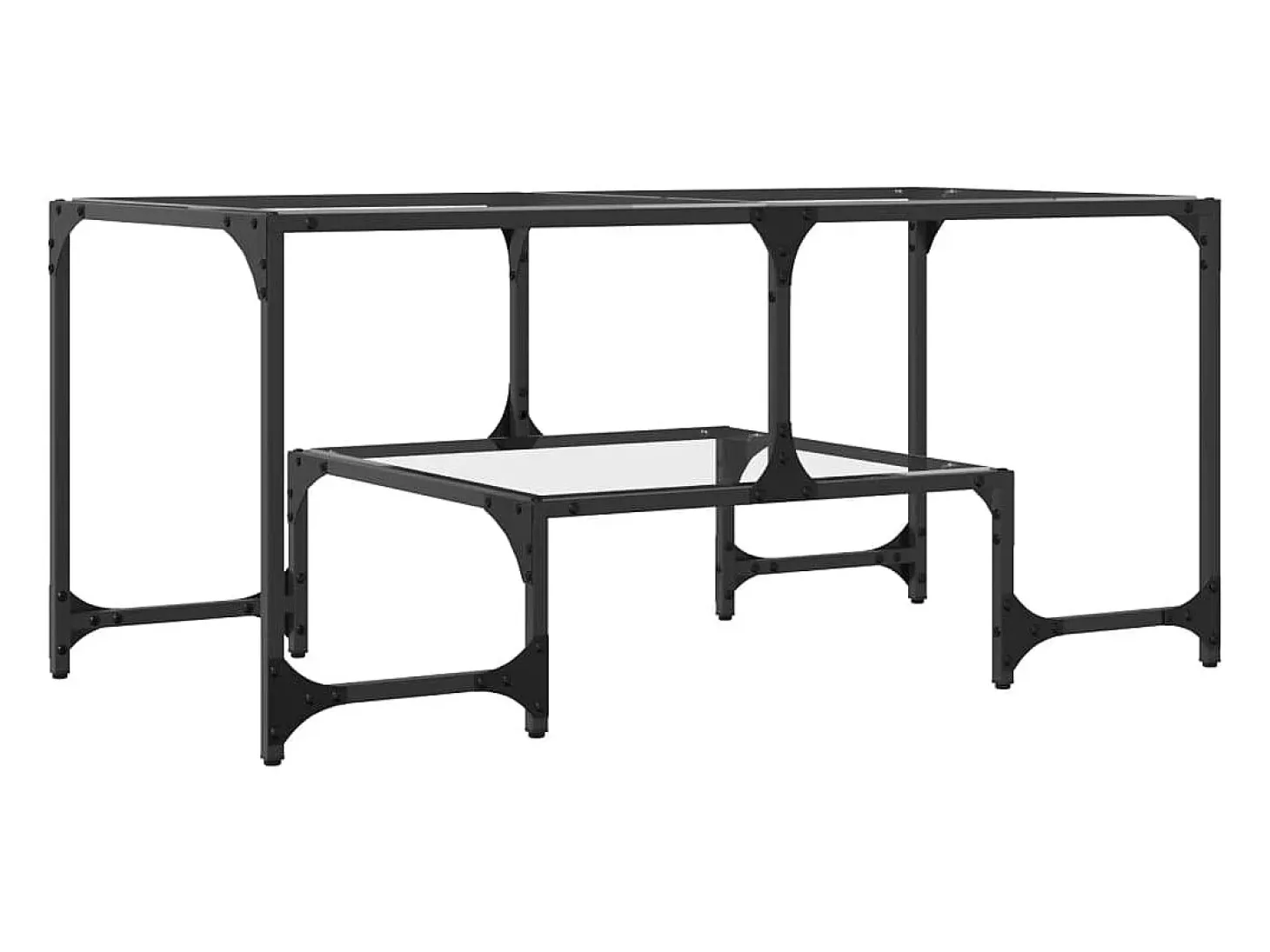 Mesa de centro superficie de vidrio acero 98,5x50x45 cm