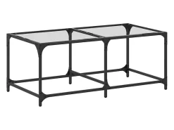 Mesa de centro superficie de vidrio acero 98,5x50x40 cm