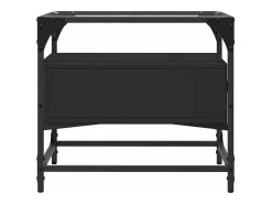 Mesa de centro superficie de vidrio acero negro 50x50x45 cm