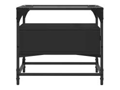 Mesa de centro superficie de vidrio acero negro 50x50x45 cm