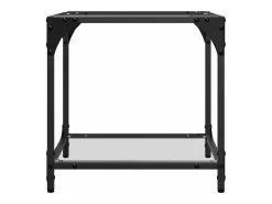 Mesa de centro superficie vidrio transparente acero 40x40x40 cm