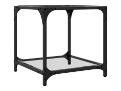 Mesa de centro superficie vidrio transparente acero 40x40x40 cm