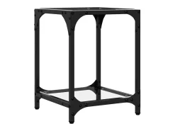 Mesa de centro superficie vidrio transparente acero 30x30x40 cm