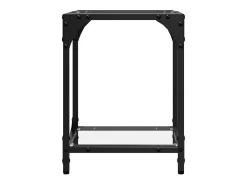 Mesa de centro superficie vidrio transparente acero 30x30x40 cm
