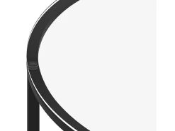 Mesa de centro vidrio templado negro y mármol negro 70 cm