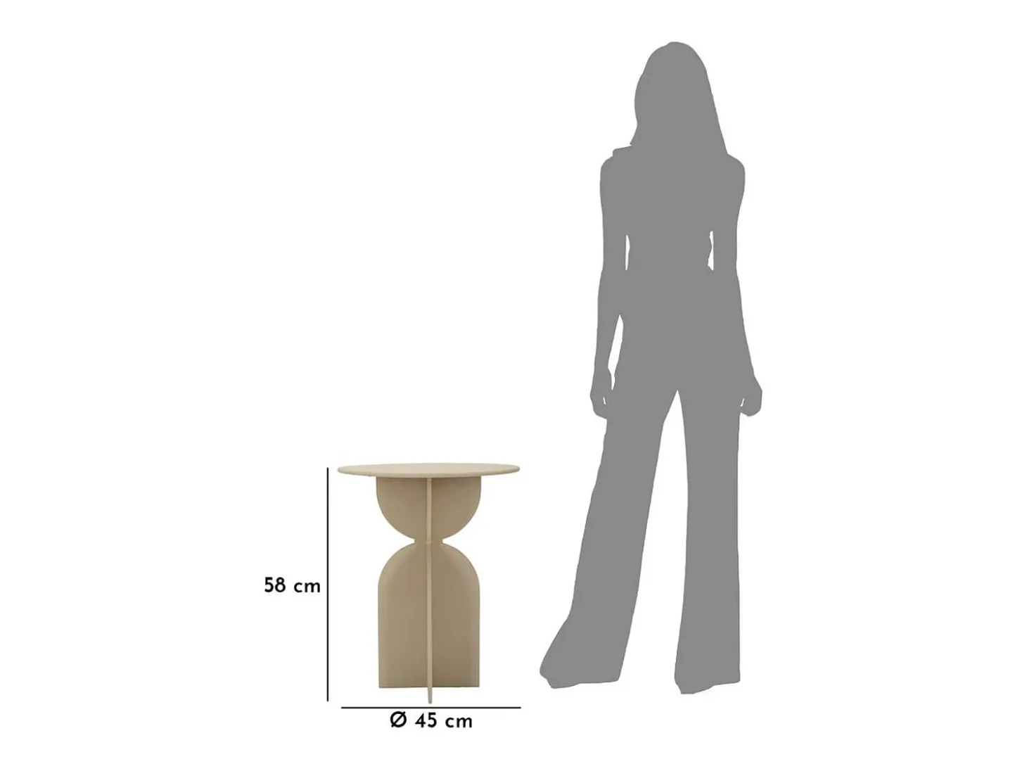 Mesa de Centro VKH800, Beige, 45x45x58 cm, Kendra Home