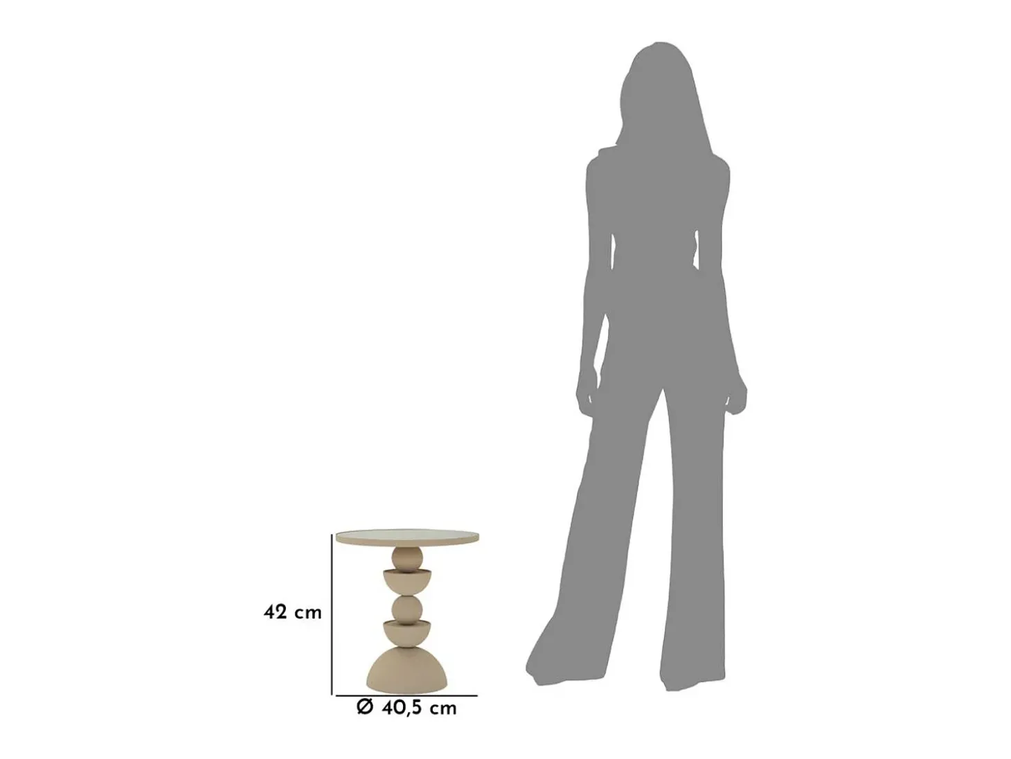 Mesa de Centro VKH799, Beige, 40,5x40,5x42 cm, Kendra Home