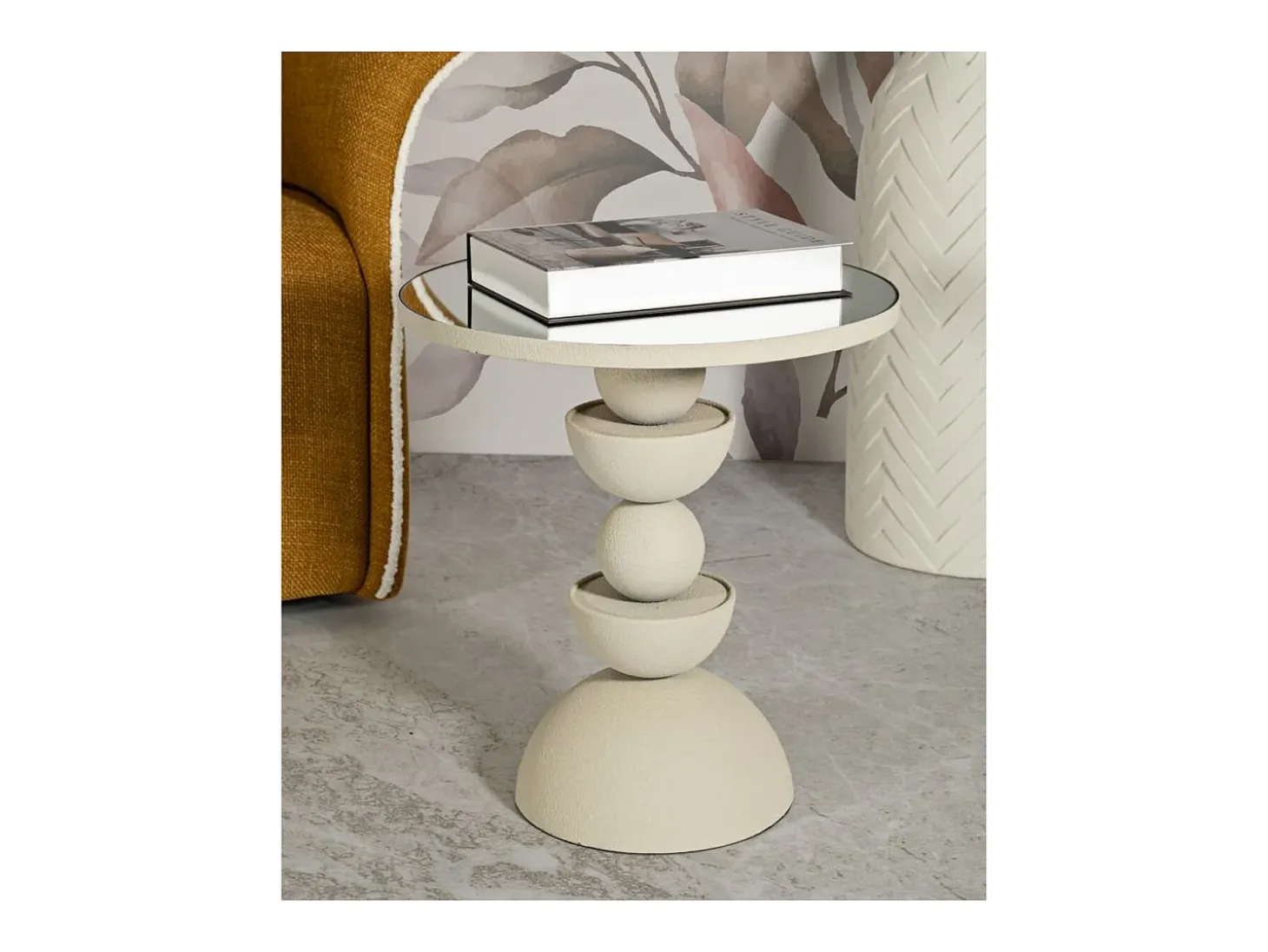 Mesa de Centro VKH799, Beige, 40,5x40,5x42 cm, Kendra Home