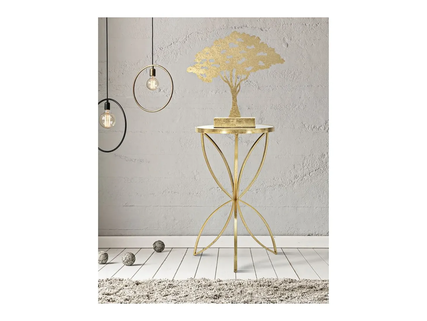 Mesa de Centro VKH569, Oro, 35x35x60 cm, Kendra Home