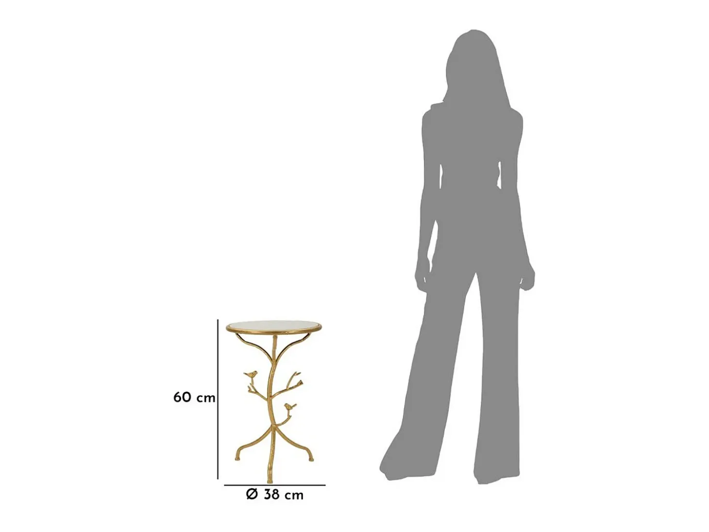 Mesa de Centro VKH801, Oro, 38x38x60 cm, Kendra Home