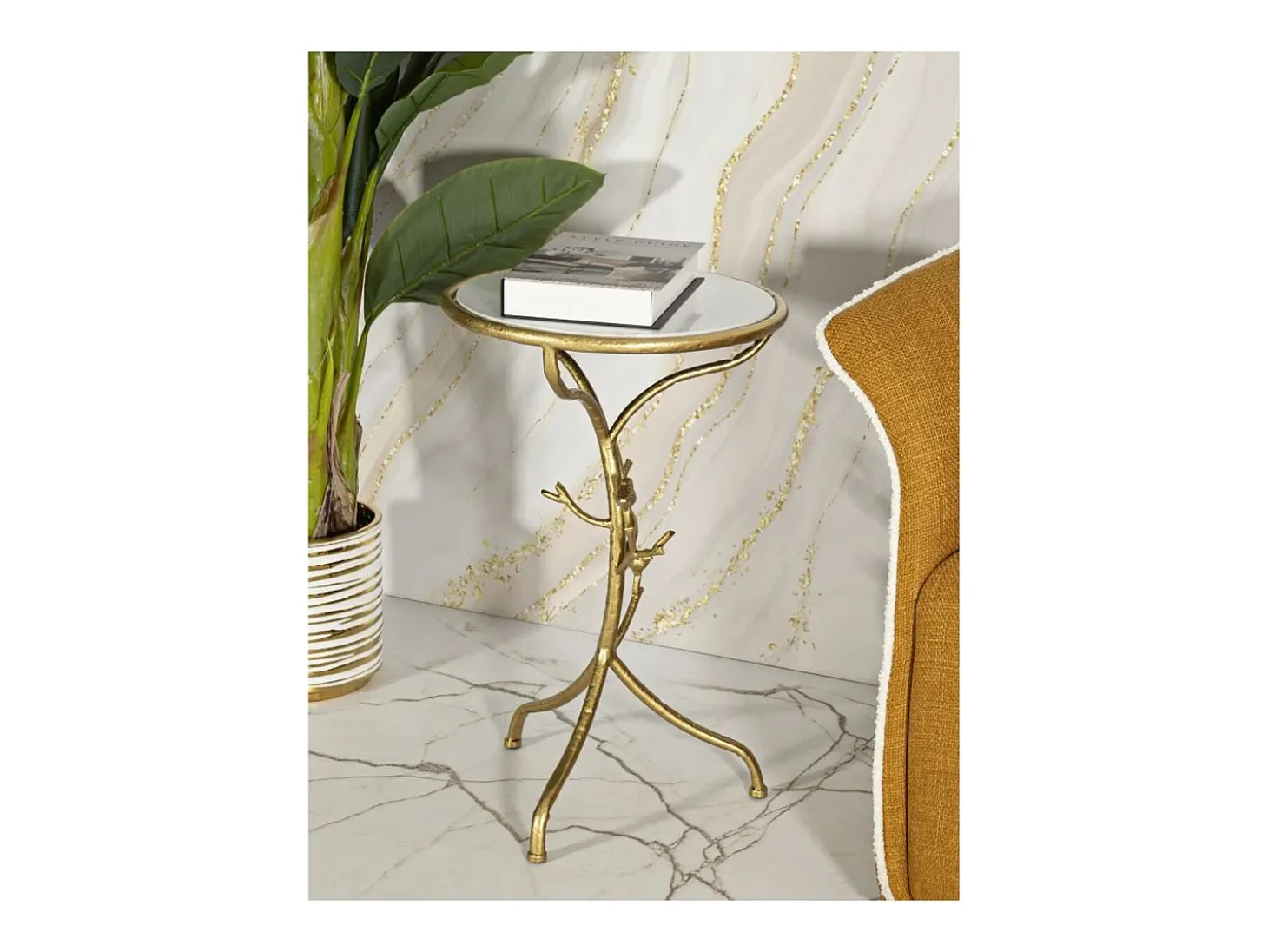 Mesa de Centro VKH801, Oro, 38x38x60 cm, Kendra Home