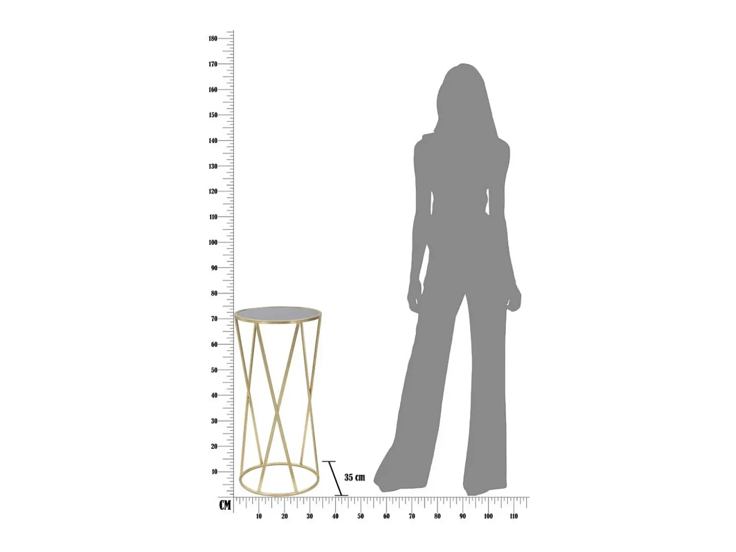 Mesa de Centro VKH601, Oro, 35x35x75 cm, Kendra Home