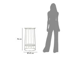 Mesa de Centro VKH583, Plata, 40x40x76 cm, Kendra Home