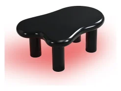 Mesa de centro 98x65.5x40 cm - forma de nube - 1 cajón - con iluminación LED - negro