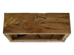 Mesa de centro 90x50x30 cm de madera de teca genuina marrón