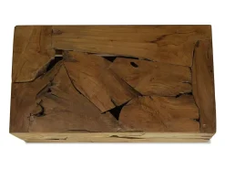Mesa de centro 90x50x30 cm de madera de teca genuina marrón