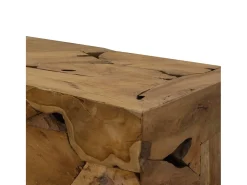 Mesa de centro 90x50x30 cm de madera de teca genuina marrón