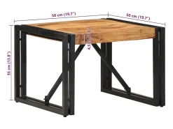 Mesa de centro 50x50x35 cm madera maciza acacia