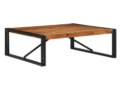 Mesa de centro 100x100x35 cm madera maciza acacia