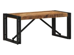 Mesa de centro 80x40x35 cm madera maciza de mango rugosa