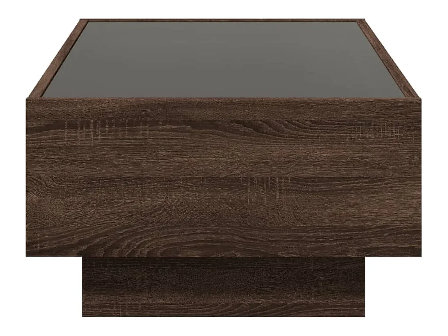Mesa de centro y LED madera ingeniería marrón roble 90x50x30 cm