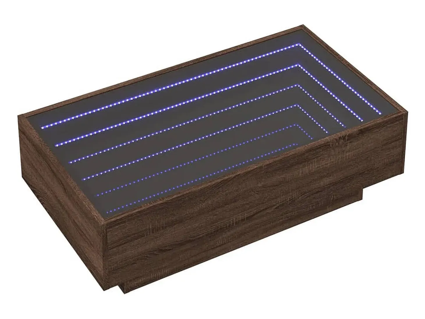 Mesa de centro y LED madera ingeniería marrón roble 90x50x30 cm