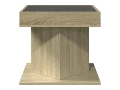 Mesa de centro y LED madera ingeniería roble Sonoma 50x50x45 cm