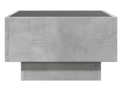 Mesa de centro y LED madera ingeniería gris hormigón 50x50x30cm