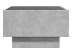 Mesa de centro y LED madera ingeniería gris hormigón 50x50x30cm