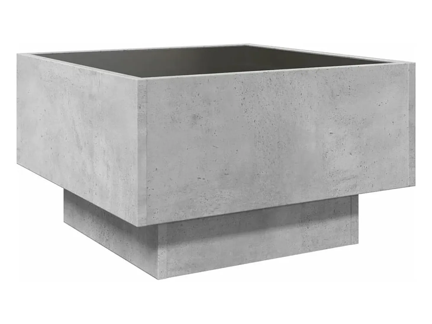 Mesa de centro y LED madera ingeniería gris hormigón 50x50x30cm