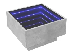 Mesa de centro y LED madera ingeniería gris hormigón 50x50x30cm