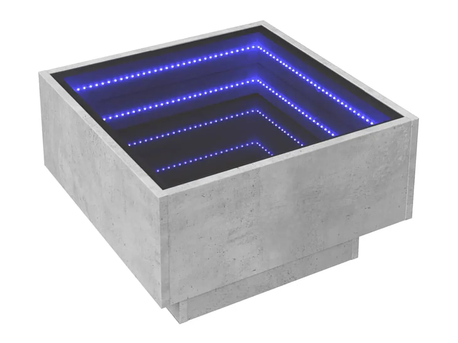 Mesa de centro y LED madera ingeniería gris hormigón 50x50x30cm