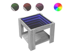 Mesa de centro y LED madera ingeniería gris Sonoma 53x53x45 cm