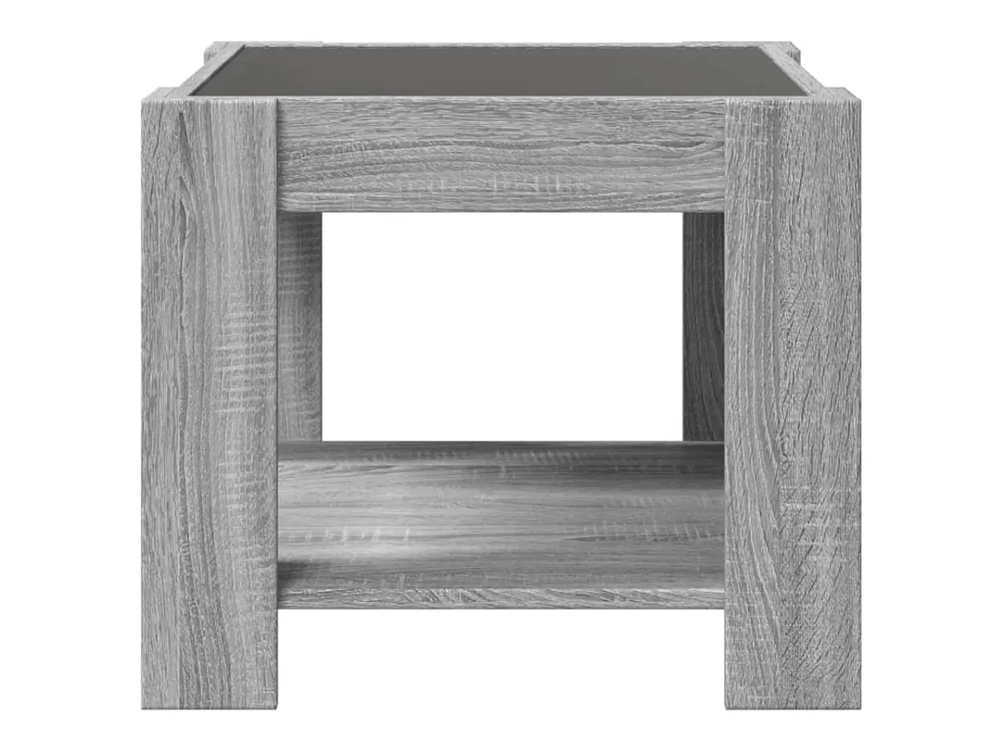Mesa de centro y LED madera ingeniería gris Sonoma 53x53x45 cm