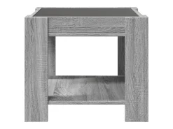 Mesa de centro y LED madera ingeniería gris Sonoma 53x53x45 cm