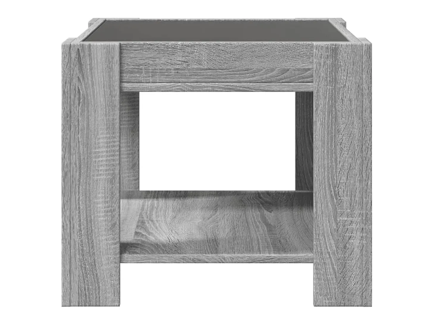Mesa de centro y LED madera ingeniería gris Sonoma 53x53x45 cm