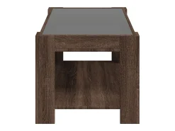Mesa de centro y LED madera ingeniería marrón roble 93x53x45 cm
