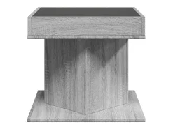 Mesa de centro y LED madera ingeniería gris Sonoma 50x50x45 cm