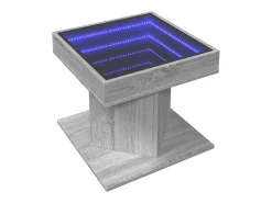 Mesa de centro y LED madera ingeniería gris Sonoma 50x50x45 cm
