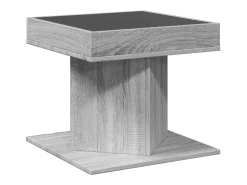 Mesa de centro y LED madera ingeniería gris Sonoma 50x50x45 cm