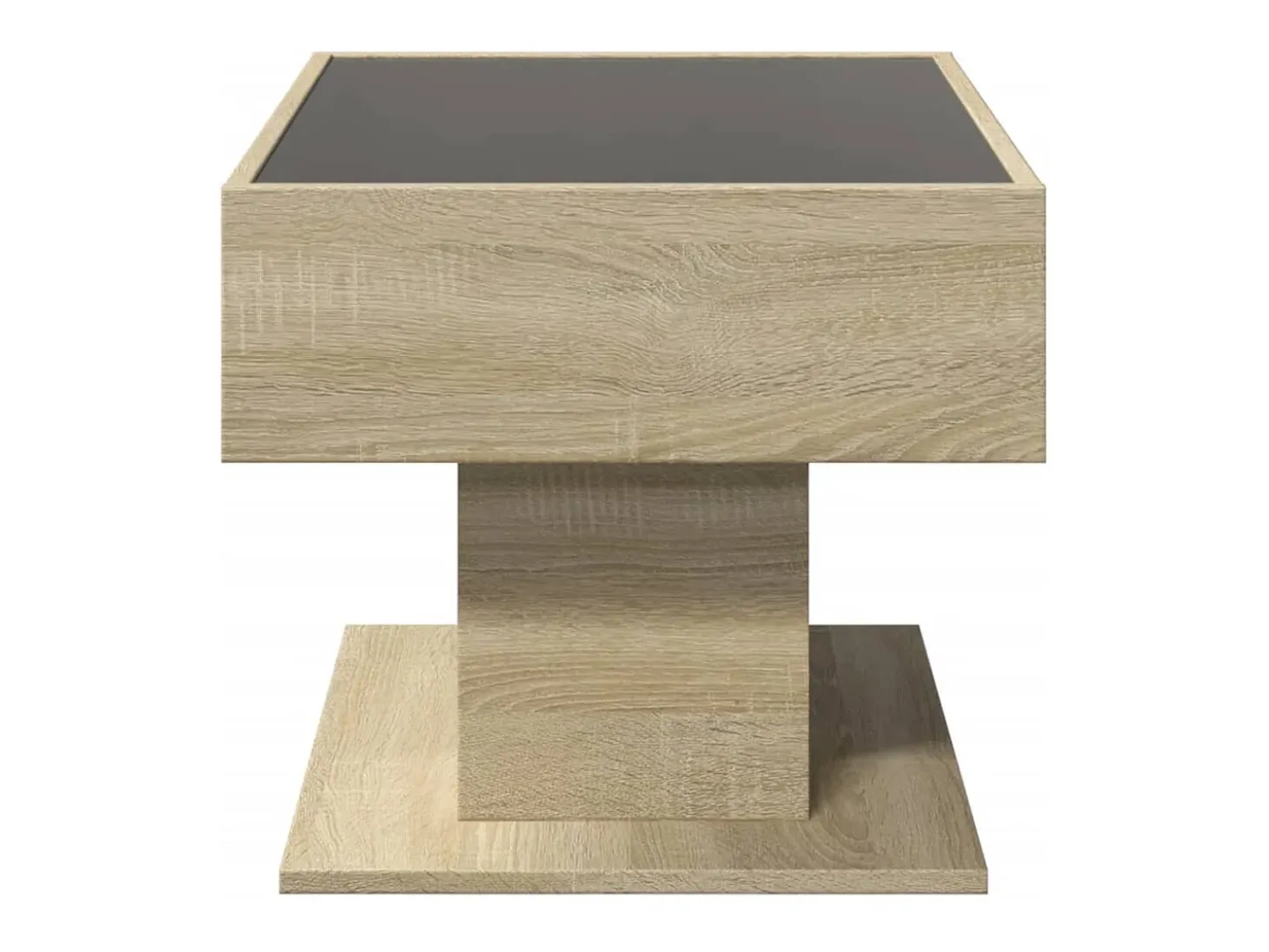 Mesa de centro y LED madera ingeniería roble Sonoma 70x50x45 cm