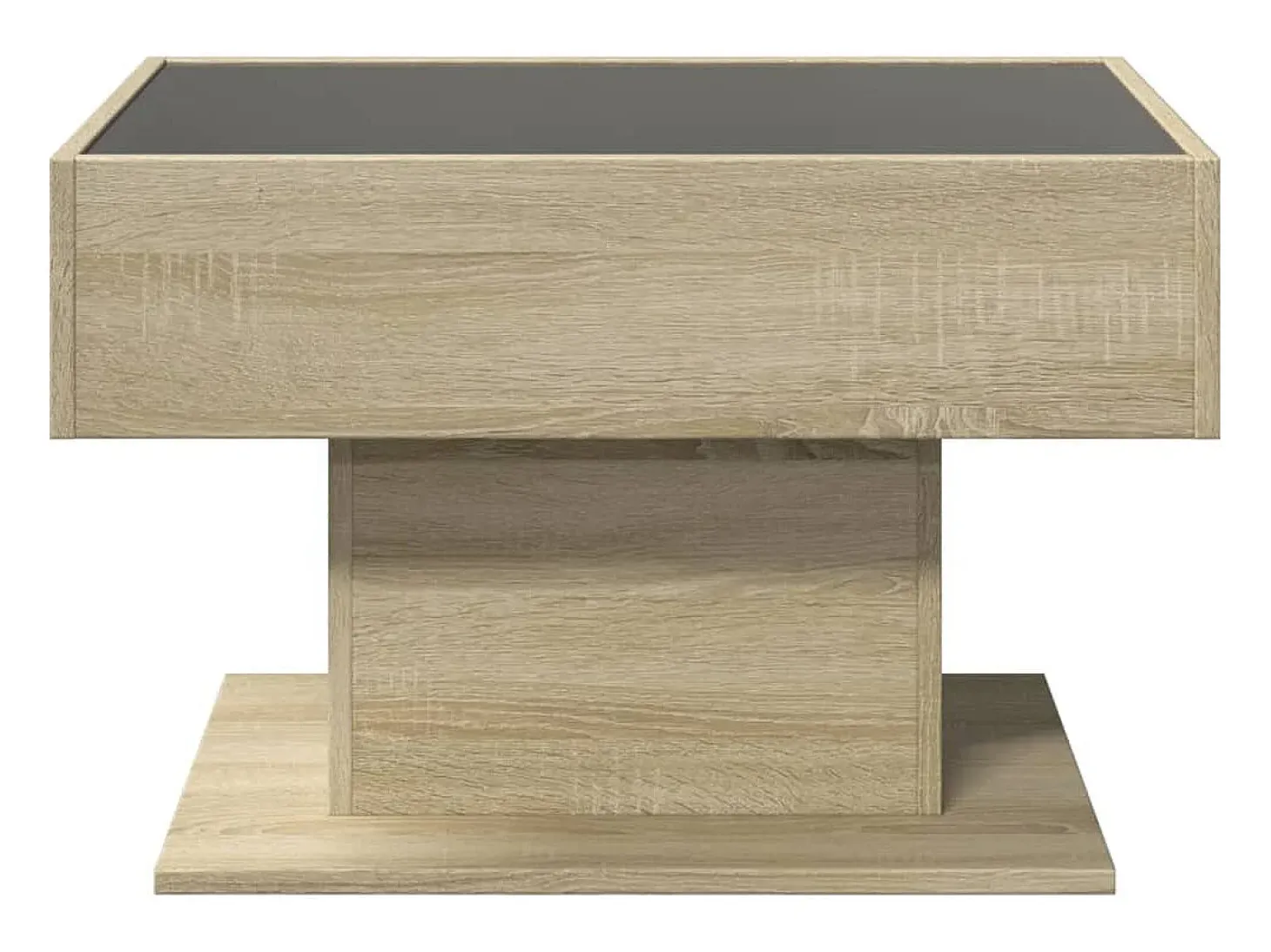 Mesa de centro y LED madera ingeniería roble Sonoma 70x50x45 cm