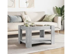 Mesa de centro y LED madera ingeniería gris hormigón 73x53x45cm
