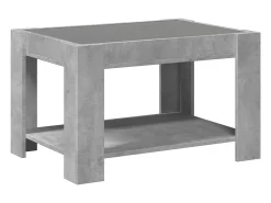 Mesa de centro y LED madera ingeniería gris hormigón 73x53x45cm