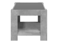 Mesa de centro y LED madera ingeniería gris hormigón 73x53x45cm