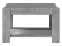 Mesa de centro y LED madera ingeniería gris hormigón 73x53x45cm
