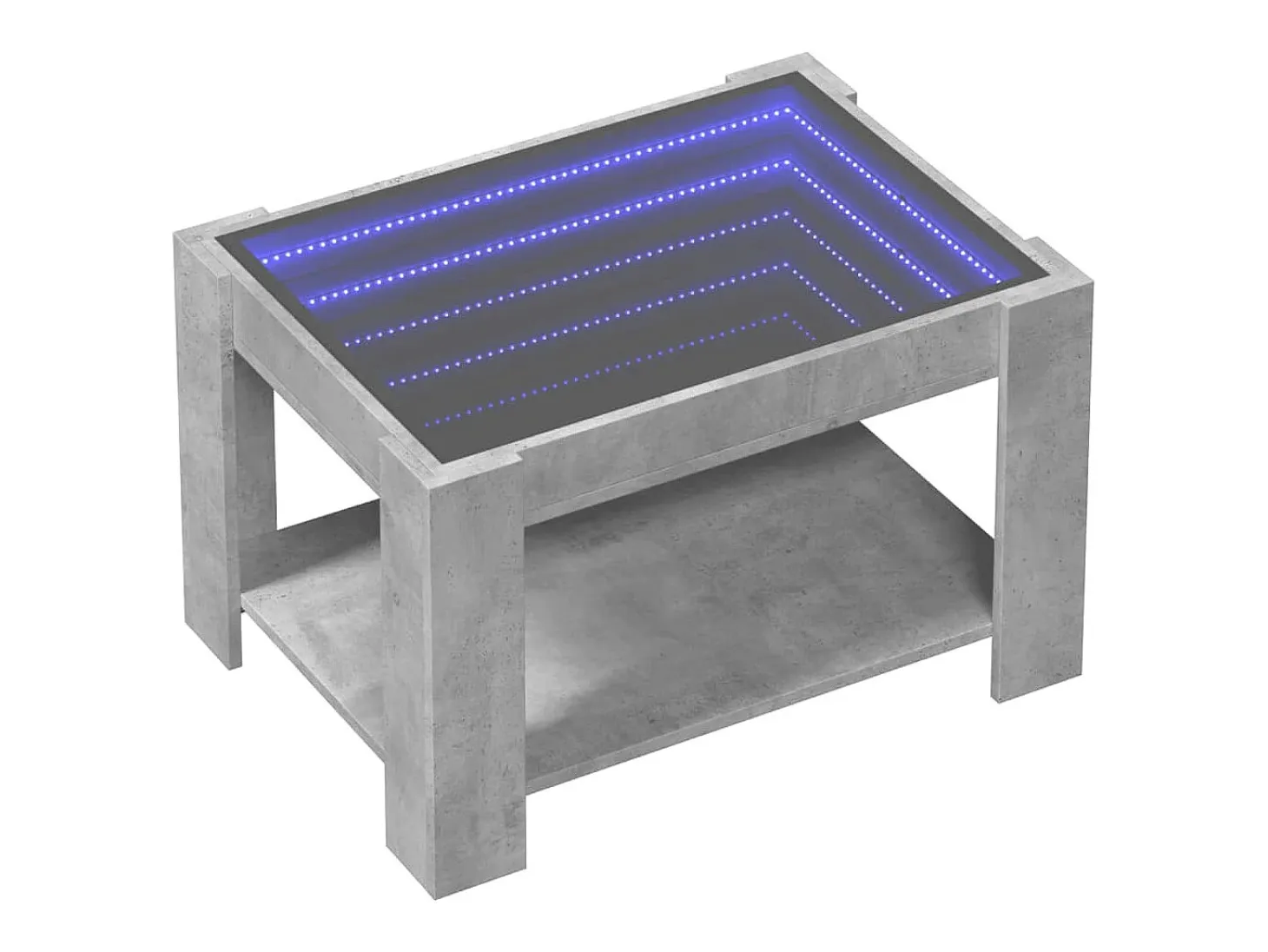 Mesa de centro y LED madera ingeniería gris hormigón 73x53x45cm