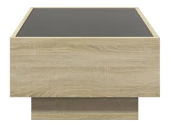 Mesa de centro y LED madera ingeniería roble Sonoma 90x50x30 cm