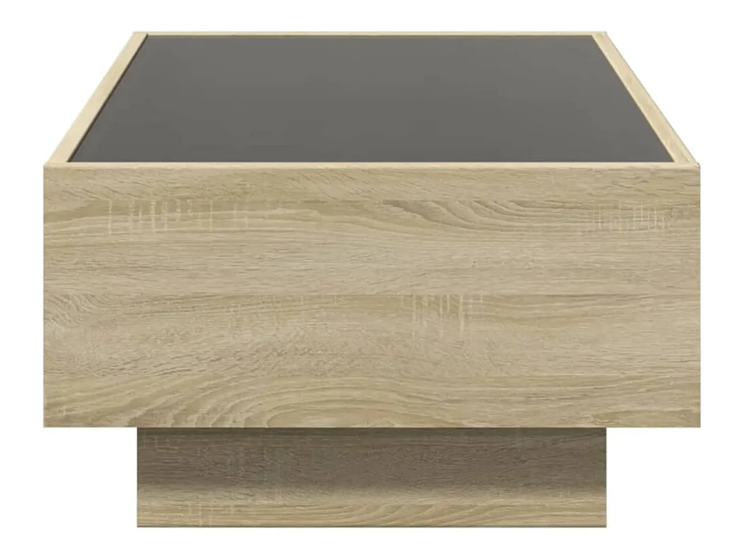 Mesa de centro y LED madera ingeniería roble Sonoma 90x50x30 cm